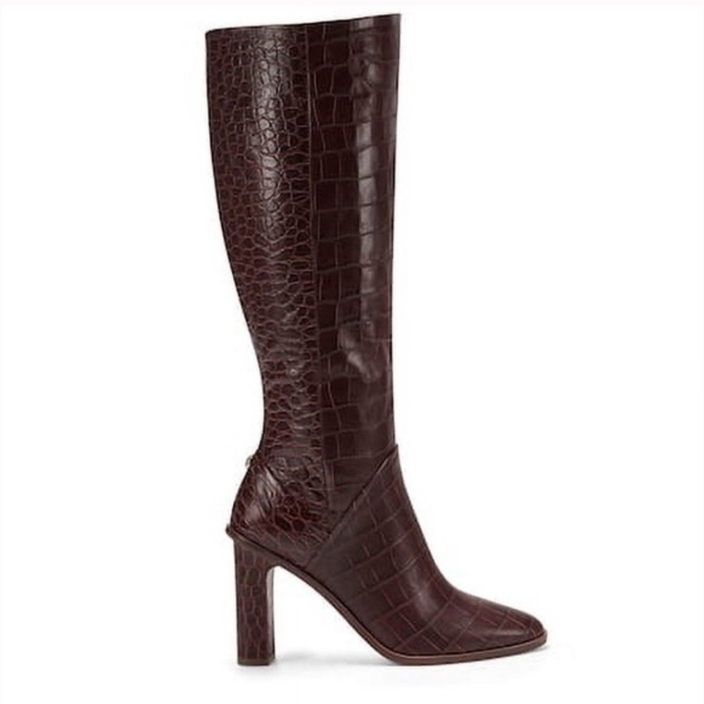 Vince Camuto Croc-Embossed Knee-High Boots